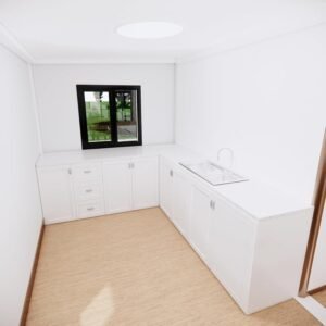 Casas prefabricadas pequeñas para Vivir, casa móvil Plegable de Lujo de 40 pies de Montaje rápido, casa contenedor expandible Modular Que se Puede equipar con 3 dormitorios, 1 Cocina y 1 baño.